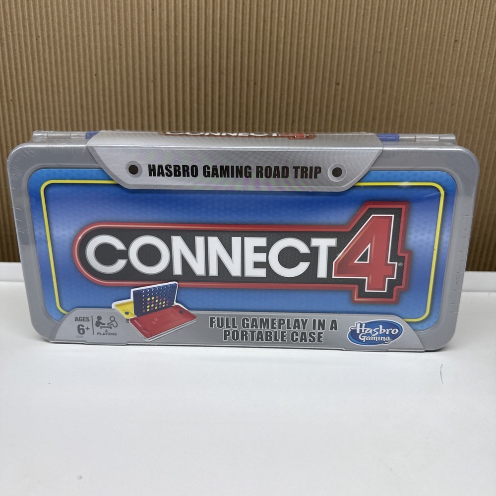 Hasbro Gaming Road Trip Connect 4 Portable Board Game Plastic Carrying Case NEW